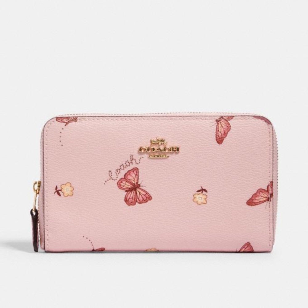 🦋💖Coach Medium Zip Around Wallet w Butterflies